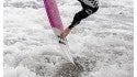 A professional surfer participating at the US Open