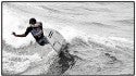 A professional surfer participating at the US Open