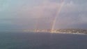 Pots Of Gold.
One rainbow ends at the Scripps pier,