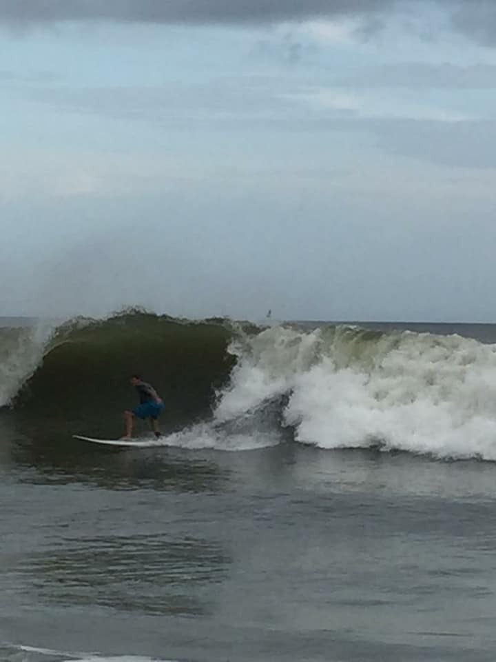 Jerry Schuller surfing the Jose swell at Oak Island,