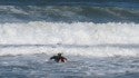 Paddling out at Huntington Pier
There was a big drift