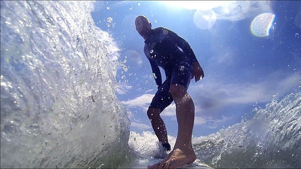 Galveston Surf
Water Temp of 85F, 2-3' swells near