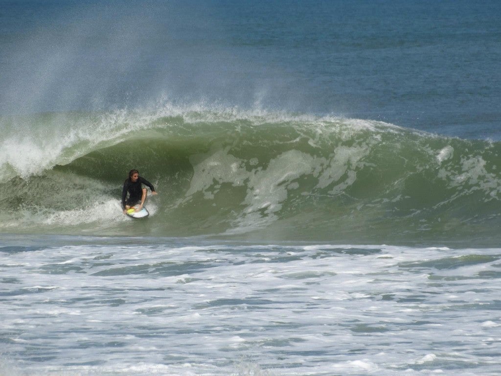 Jessie Heilman on the biggest wave of the day.  