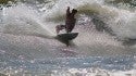 Jake Brinn with a fun cutback at the Jetty
Frontside