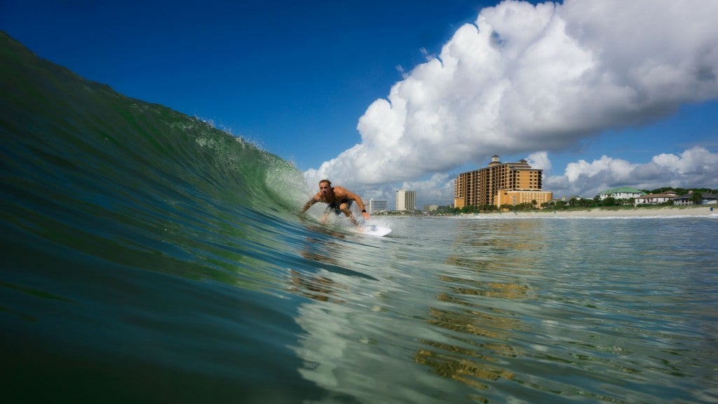 Riding over glass. South Carolina, Surfing photo