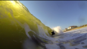 shorebreak
flying into the sand after coming out of