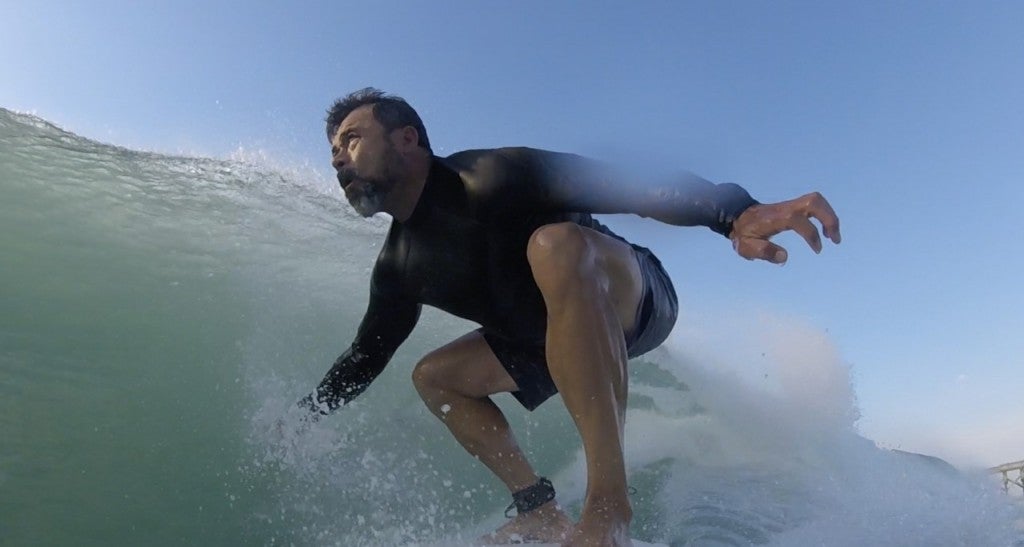 Grabbing some waves at the southend.