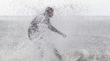 Chris kicking up some nice spray @ Cherry Grove Pier