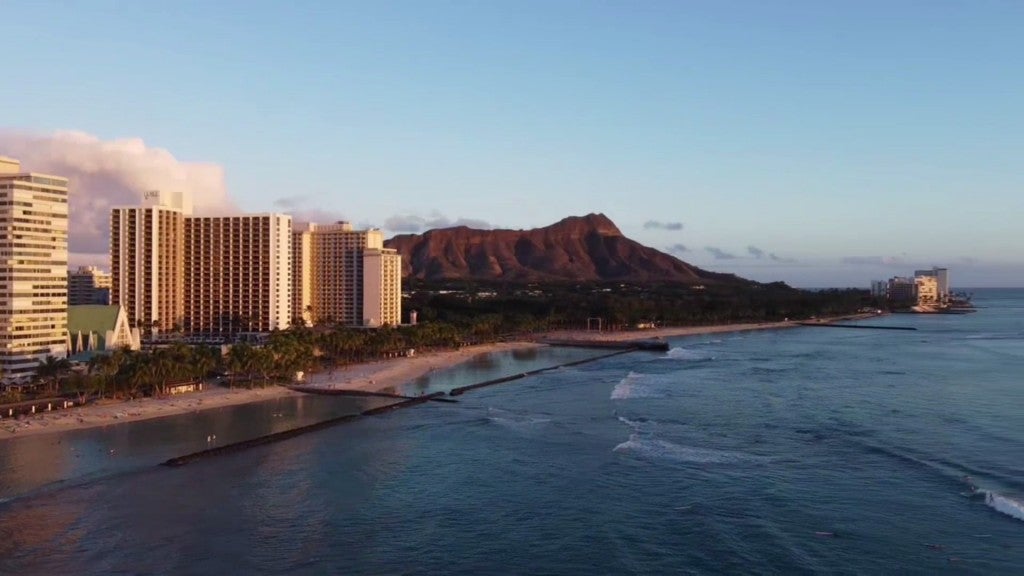 Waikiki Drone Shot. Oahu, Scenic photo
