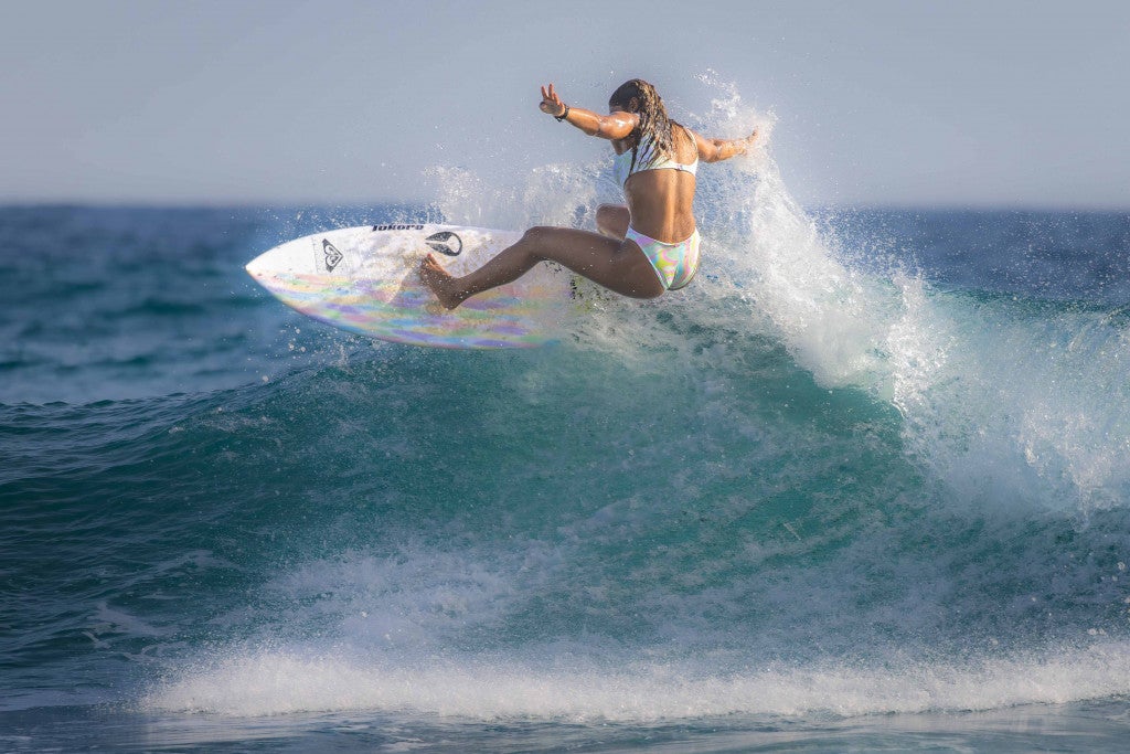 Amazing surfer girl at the Secret Spot in Isabela PR