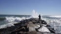 Hurricane Igor Rhode Island
Only guy out fishing off