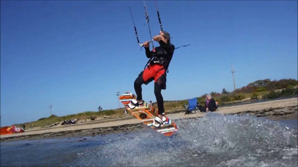 Jumping Over Me (KiteBoarding Joaquin at Sandy Hook, NJ)