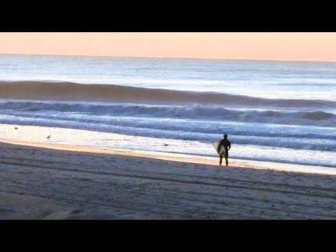 Surfing - Long Beach, NY - RAW - Sunrise Surf Session - Calming Ocean Sounds