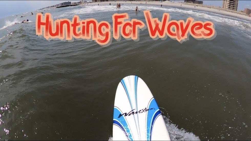 Hunting for Waves to Surf at Long Beach, NY