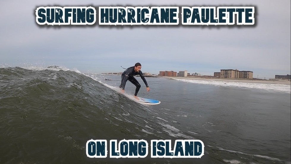 Surfing Hurricane Paulette on Long Island